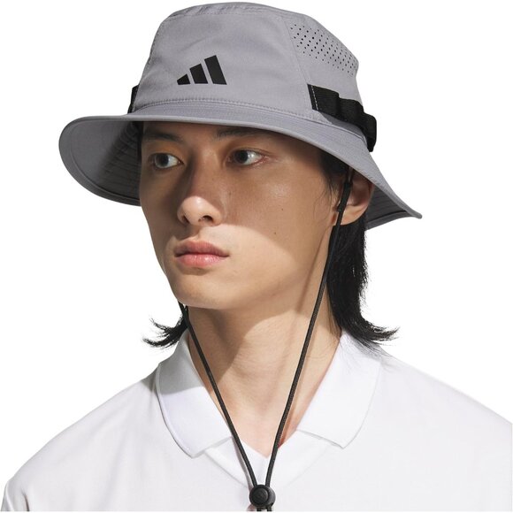 ⚡Adidas Men Grey/Black/5.0 100% Polyester Outdoor Sun Athletic Bucket Hat - Picture 5 of 9